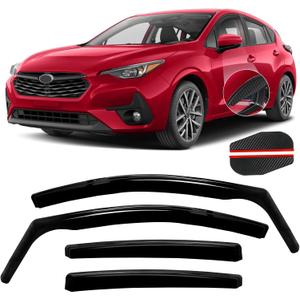in Channel Rain Guards Fit for 2017-2025 Subaru Impreza Hatchback, Crosstrek 2018 2019 2020 2021 2022 2023, Durable Window Visors, Smoke Wind Deflectors Vent Shades Shield-4PCS