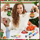 Beeveer 24 Pcs Christmas Ceramics to Paint Ball Ornaments Craft Christmas Ceramic Craft DIY Painting Kit 3D Ready to Paint Your Own Kit Xmas Ball DIY Ornaments Gifts Party Favor