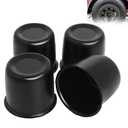 3.31 inch Center Caps Push Through Black Trailer Wheel Caps for Trailer Truck RV Wheel Rims Carbon Steel 3.31" Bore 2.99" Tall Trailer Hub Caps 4 Pack