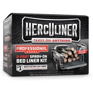 Herculiner Spray On Bed Liner Kit - Professional Grade, 1 Gallon Spray-On, Black