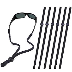 SHINKODA Sunglass Strap, Sports Glasses Band, Adjustable Sun Glasses Cord Lanyard Neck Holders for Men Women Kids, Multipack, Black 6 pscs
