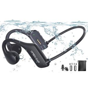 Swimming Headphones-Bone Conduction Headphones, IP68 Waterproof Open Earphones, Bluetooth 5.4 Underwater Sport Earbuds with 32 GB MP3 Memory for Swimming, Running, Cycling, Gym-Gray