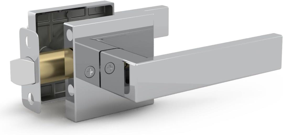 Mega Handles ROBELL Passage Door Handle, Door Handles for Bathroom, Bedroom & Hallways, Interior Door Levers, 5-Inch Modern Passage Door Lever - Polished Chrome (1 Pack)