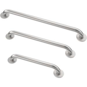 Grab Bar Bundle for ADA Compliance, Brushed Stainless Steel 1.5" Diameter 3-Piece Set (18", 36", 42") for Commercial Restrooms & Shower Safety Bars for Seniors, Brushed