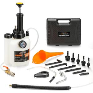 FOUR UNCLES 3L Transmission Fluid Pump - Manual Fluid Transfer Pump with 13 pcs Metal ATF Adapters for Automotive Use, Transmission Fluid Transfer Pump kit