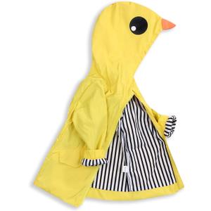 YOUNGER TREE Toddler Baby Boy Girl Duck Raincoat Cute Cartoon Hoodie Zipper Coat Outfit (24 Months, Yellow)