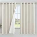 YoungsTex Linen 100% Blackout Curtains 63 Inch Length for Bedroom, Full Room Darkening Thermal Insulated Window Drapes Extra Wide with Grommet for Living Room, 2 Panels, 60 X 63 Inch