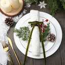 12 Set Christmas Napkin Rings Wooden Bow Napkin Rings Velvet Bow Holder for Holiday Birthday Party Anniversary Dinner Wedding Dining Table Decoration (Olive Green)