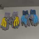 COOLJOB TPR Impact Resistant Safety Work Gloves with Sandy Nitrile Coating, 2 Pairs XLarge, Blue & Yellow
