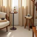 Home Dector Sofa Side Table, Small Drink Table for Small Spaces, Coffee End Table with Wood Leg for Living Room, Bedroom, Corners(Rustic Brown)