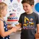 Kids4ever Boys T-Shirts Cotton Alphabet Truck Pattern Short Sleeve Toddler Tee Shirt for 2-6 Years Old (4th of July-1)