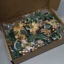 Yilloog 8 Sets Christmas Candle Rings Wreaths Berry Pinecone Yellow Poinsettia Wreaths Rings Xmas Mini Candle Holders for Christmas Centerpiece Wedding (Trendy)