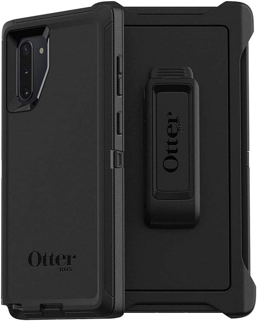OtterBox Defender Series Rugged Case & Holster for Samsung Galaxy Note10 (NOT Plus) Non-Retail Packaging - Black