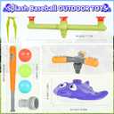 2-in-1 Water Sprinkler Baseball Toy Set for Kids, Summer Outdoor Water Game with 2 Sprinkler Heads, 360 Rotating Sprinkler for Backyard Summer Fun