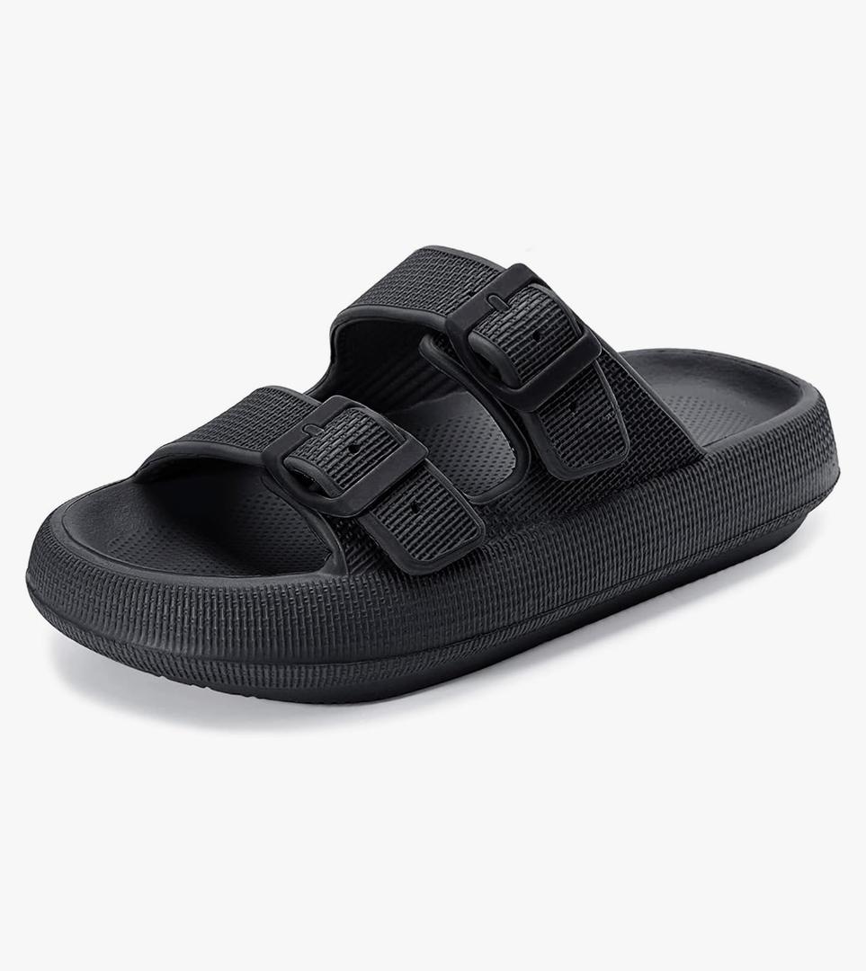 Weweya Sandals for Women and Men - Pillow Slippers - Double Buckle Adjustable Slides - EVA Flat Sandals 40-41 Weweya Sandals for Women and Men - Pillow Slippers - Double Buckle Adjustable Slides - EVA Flat Sandals 40-41