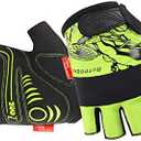 FOUR-AM Cycling Gloves Bike Gloves 4MM Safety Bumper on Knuckle.Half Finger Mountain Biking Glove MTB DH Road Bicycle Gloves 3MM SBR + 2MM Foam Pad for Men Women