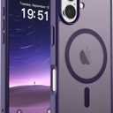 SUPFINE Magnetic for iPhone 17 Case (Compatible with MagSafe)(Military Grade Drop Protection) Translucent Matte Shockproof with Anti-Fingerprint Phone Cover,Dark Purple
