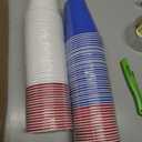 100 Pcs Patriotic Plastic Cups, 16 oz Red White and Blue Cups, Disposable Plastic Party Cups for Independence Day, 4th of July Party Supplies 