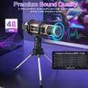 ZealSound USB Microphone for iPhone, iPad, Android, PC & Laptop, Condenser Podcast Mic with Noise Reduction, Mute, Headphone Monitoring & Echo Control for ASMR, Podcast, Streaming, Gaming