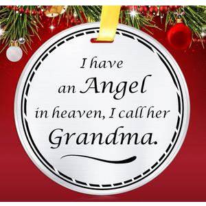Custom Grandma Memorial Ornament 2024, Grandma Memorial Ornament Christmas Keepsake Gift, I Have an Angel in Heaven I Call Her Grandma, Loss of Grandmother Remembrance Sympathy Gift, Memorial Ornament