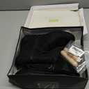 katliu Women's Slouchy Mid Calf Boots Zip up Flat Boots Faux Suede Black 6