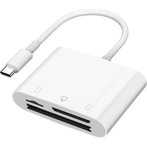 SD Card Reader USB C for iPhone 15/Android Phone/iPad/Mac/Laptop, Three Card Slot Micro SD Card Reader Supports SD Micro SD CF Card, Digital Camera Viewer Memory Card Reader Plug and Play