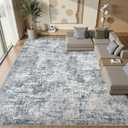 Natunest 11x14 Area Rugs for Living Room Washable Abstract Rug Blue/Grey
