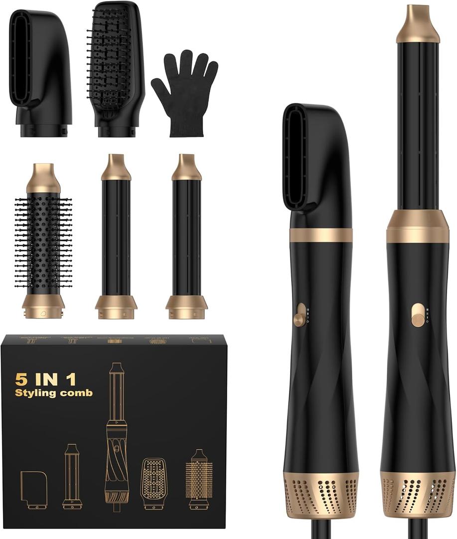 5 in 1 Air Styler, 1000W Hair Dryer Brush, Hair Styler-Hot Brushes for Hair Styling, Hot Brush - Hair Styling Appliances for Women Volume, Curl, Smooth, Dry