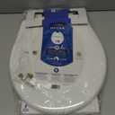 Mayfair Caswell Modern Slow Close Toilet Seat, Durable Plastic Seat, Made in USA, Round, White