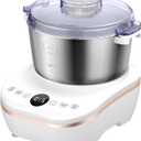 DoughChief, Electric Dough Maker 5Qt with Ferment Function, Dough Mixer with 304 Stainless Steel Bowl, Face-up Touch Panel, for Bread & Pizza (White)