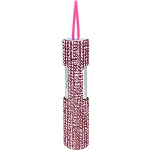 Pink Windproof Torch Lighter,Jet Torch Adjustable Lighters,Jet Flame Butane Refillable Lighter,Adjustable Flame,Grill BBQ Candle Camping,Without Gas (R3)