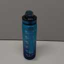 Water Bottle with Straw, 32oz Motivational Water Bottles with Time Marker to Drink, Tritan BPA Free, 1L Sports Water Bottle with Carry Strap LeakProof for Women Gym Fitness Outdoor (1 Pack) (Blue Sea)