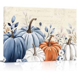 Eucalyptus Leaves Floral Thanksgiving Botanical Vintage Wall Decor Modern Artwork Paintings for Living Room Stretched and Framed Ready to Hang 60" x 40"