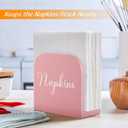 ALELION Pink Napkin Holder for Table - Wooden Napkin Holders for Kitchen - Pink Kitchen Decor and Accessories for Dining Room Table - Wood Napkin Dispenser