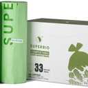 SUPERBIO 33 Gallon Compostable Yard Waste Bags, Lawn & Leaf Bags, 40 Count, ASTM D6400, BPI and OK compost INDUSTRIAL