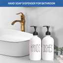16 Oz Glass Soap Dispenser Set 2 Pack for Kitchen Sink,Contains Hand and Dish Soap Dispenser,White Kitchen Utensils