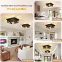 ZHU YAN Hallway Light Fixture,1 Pack Industrial Square Flush Mount Ceiling Light,Farmhouse Fixture for Kitchen,Living Room,Entryway,Bedroom E26 Base