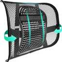 Samyoung Mesh Back Lumbar Support, Back Support Seat Cushion with Breathable Mesh for Office Chairs Car 12 x 16 (Black)