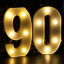 H: 8.26 Inches Light Up Numbers 90 Centerpieces Table Sign, Happy 90th Birthday Decorations for Women, 90th Party Decor for Men, 90 Birthday Gifts