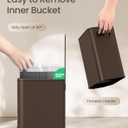 Cesun Small Bathroom Trash Can with Lid Soft Close, Step Pedal, 5 Liter / 1.3 Gallon Stainless Steel Garbage Can with Removable Inner Bucket, Waste Basket for Bathroom, Bedroom (Brown)