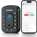 Keyless Entry Door Lock with Built-in WiFi, Fingerprint Keypad Deadbolt, Door Locks for Front Door, No Hub Needed, App Control, ANSI/BHMA Grade 3, Auto-Locking, Easy Install, Matte Black