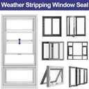 4 x Weather Stripping Door Seal Strip, 118'' Foam Weatherstripping Window Sealer Winter, Door Soundproofing Self Adhesive Window Door Insulation Strip for Exterior Door, Draft Stopper Gap Filler (White)