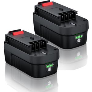Lithium-ion 2-Pack 6500mAh HPB18 18V Battery Replacement Black and Decker 18V Battery HPB18-OPE 244760-00 Compatible with A1718 A18NH HPB18 Cordless Power Tools