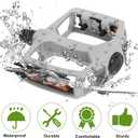 Bicycle Pedal Aluminum Alloy Universal Bike Flat Pedal with Reflective Strips Fit 14mm Non-Slip Bicycle Pedal for BMX MTB Road Bikes 1 Pair