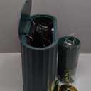 XLHOMO Small Bathroom Trash Can with Press Type Lid, Toilet Brush and Holder Set,Slim Dark Green Bathroom Garbage Can, Slim Narrow Trash Bin 2.6 Gallon Garbage Bin, 75Counts Trash Bags