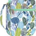 G-LEAF Bible Cover Case/Book Cover, Bible Case for Women, Bible Cover Bags Floral Pattern With Handle Fits for Standard Size Bible, 9.5x6.7x2.5 In