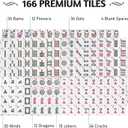 EdenRiver American Mahjong Game Set 166 Tiles 4 All-in-One Color Rack/Pushers Mahjong Set Mah Jong Set Complete Mah JoAmerican Mahjong Game Set ng Tiles Set with Neoprene Carrying Bag