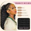 Feather Crochet Hair for Black Women, Miracle Knots, Pre-Separated Knotless, Deep Wave Synthetic Crochet Hair, 18 Inch, 100 Strands, Natural Black