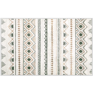 Area Rug for Living Room 10x14: Large Washable Boho Moroccan Rugs Geometric Neutral Rug, Non-Slip Foldable Morden Farmhouse Indoor Floor Carpet for Bedroom Dining Room Home Office（Brown Green,10'x14'）