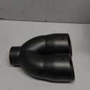 Black Dual Exhaust tip - 2.5" ID x 7"OD x 9"L - Double Wall Weld On Muffler Tail Pipe Stainless Steel Black Coated